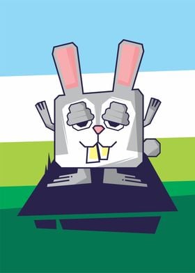 SQUARE RABBIT CARTOON