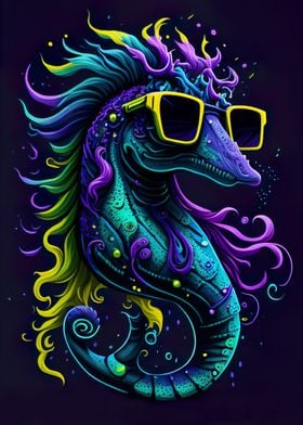 Cute Whimsical Seahorse