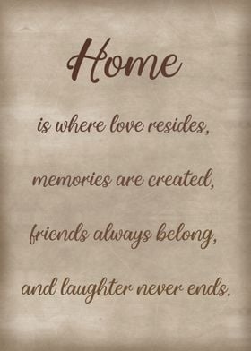 Home is where love resides