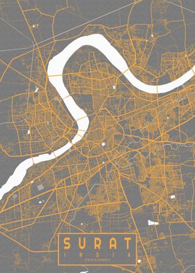 Surat City Map Bauhaus