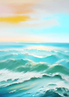 Sea painting in pastel