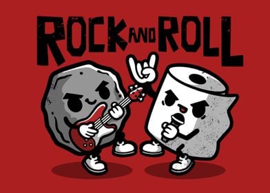 Rock and toilet roll