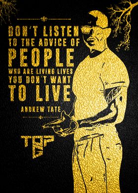Andrew Tate Poster Top G Inspiration Quote Cobra Tate - Anynee
