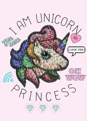 Cartoon unicorn sequins