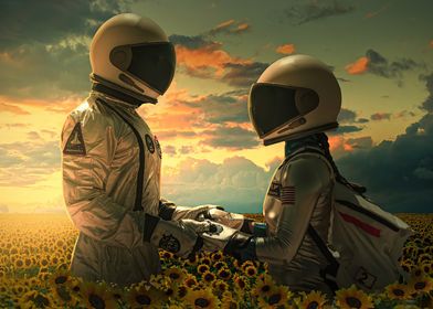 Sci Fi couple astronaut