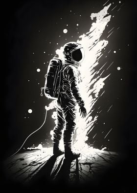 Black and White Astronaut