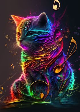 Cat playing Music