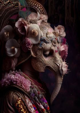 Flower masked elephant