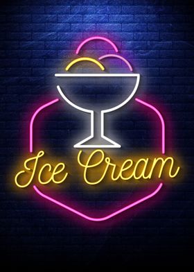 Ice cream Neon food