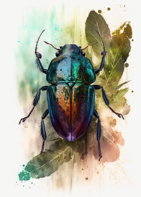 Beetle Beauty Watercolor