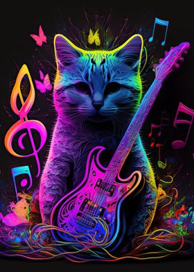 Cat playing Music