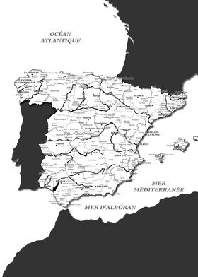 Map of Spain : White