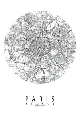 Paris City Map Circle