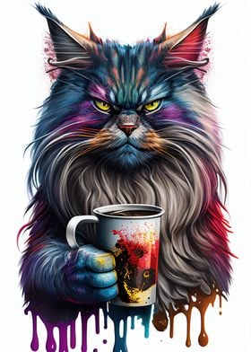 Colorful Maine Coon Cat