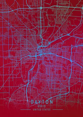 Dayton Ohio USA City Map