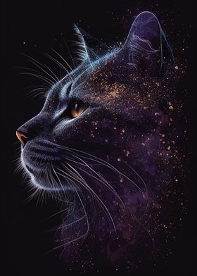 Cute Cat Galaxy Animal 