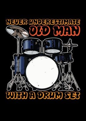 Old Man With Drum Set