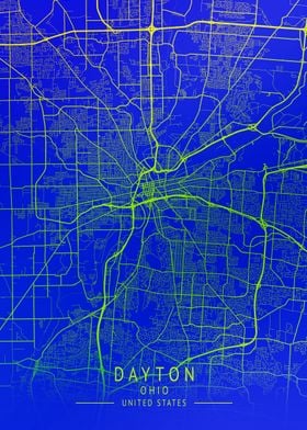 Dayton Ohio USA City Map