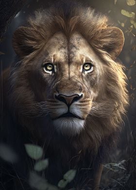 Lion In The Forest