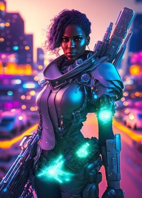 Bad ass cyberpunk girl