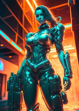 Badass cyberpunk girl