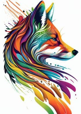 Colorful Fox Animals