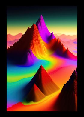 Rainbow Colored Mountains