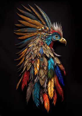 Colored feather wild bird