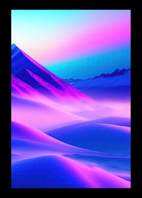 Purple Snowy Mountain