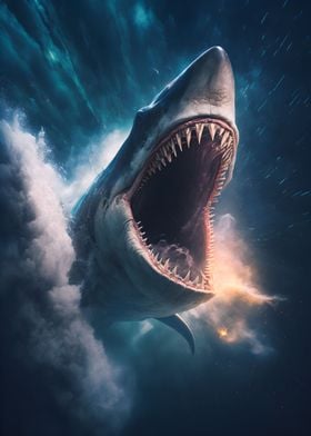 Fierce Megalodon in Space