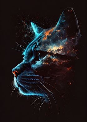 Cute Cat Galaxy Animal 