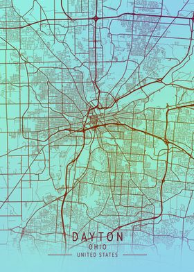 Dayton Ohio USA City Map