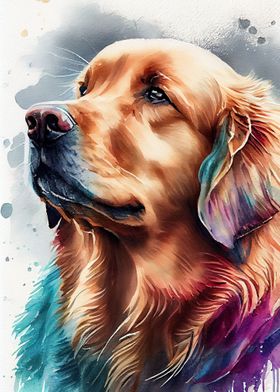 Golden Retriever Watercolo