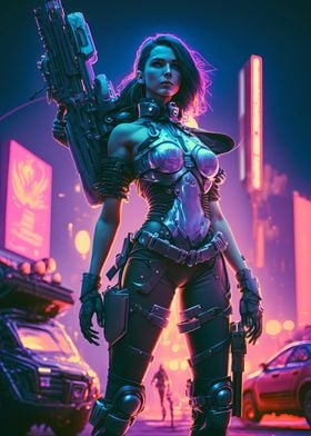 Bad ass cyberpunk girl