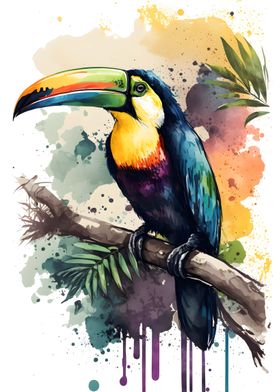 Exotic Birds Watercolor