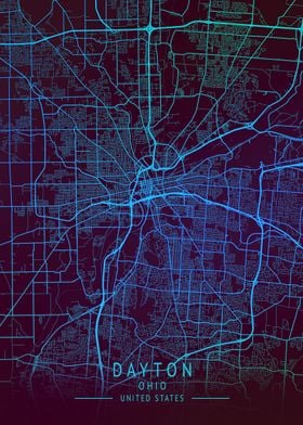 Dayton Ohio USA City Map