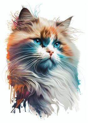 Colorful Ragdoll Cute Cat