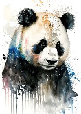 Panda in watercolor
