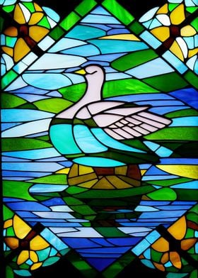 Goose Stained Glass Style