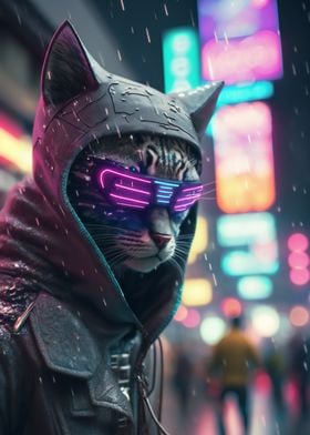 Hackerclaw Cyberpunk Cat