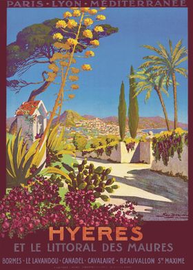 Hyeres Travel Poster