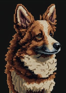 Pixel Art Mountain Dog