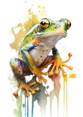 Frog in watercolor