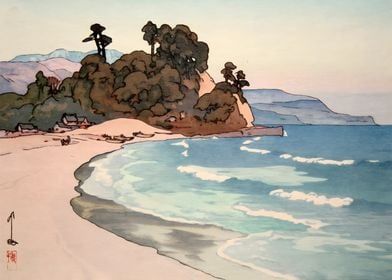 Ukiyo e Shirahama Beach