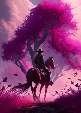 cowboy with cherrry tree