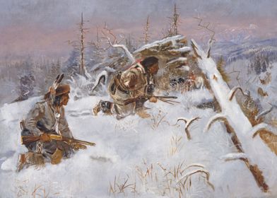 Crow Indians Hunting Elk