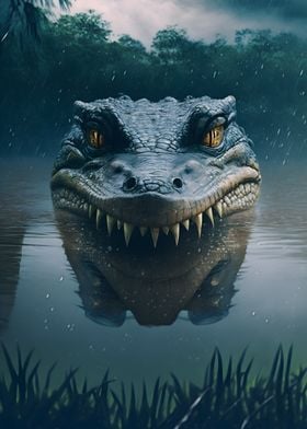 Crocodile looks in my eyes
