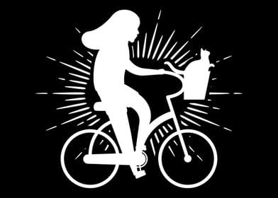 Bike Girl Cat Cycling