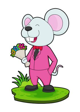 Mouse Groom Flower Wedding