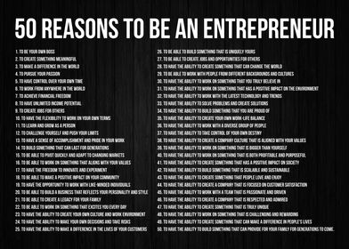 50 Reasons To Entrepreneur